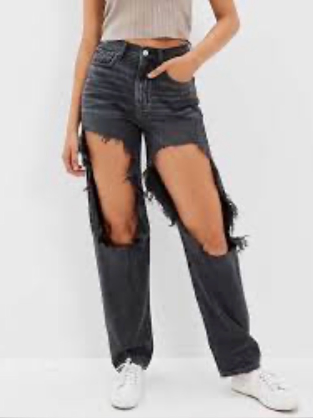 BNWT American Eagle Women’s Highest Rise Baggy Jeans size 6/28W washed Black